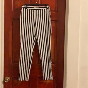 Black and white striped pants